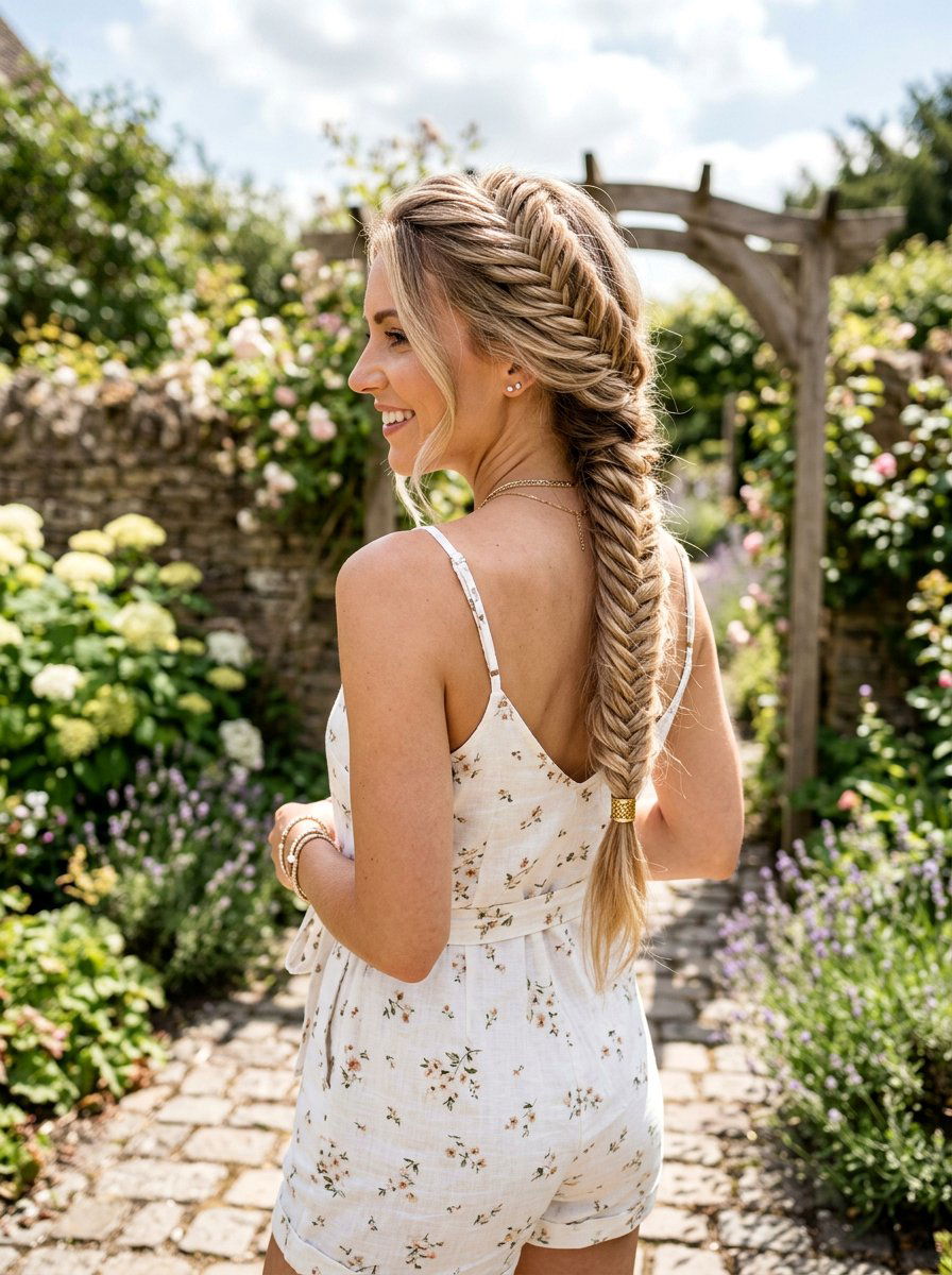 Fishtail Braid - 20 cute hairstyle for casual wedding guest - 20 cute hairstyle for casual wedding guest