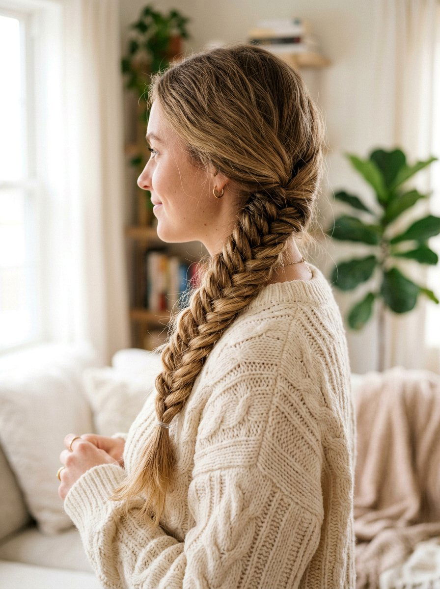 Fishtail Braid - 20 date night hairstyle for mature women - 20 date night hairstyle for mature women