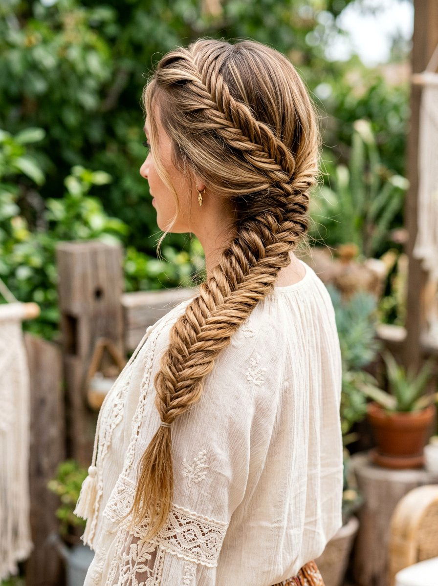 Fishtail Braid - 20 easy hairstyle for humid weather - 20 easy hairstyle for humid weather
