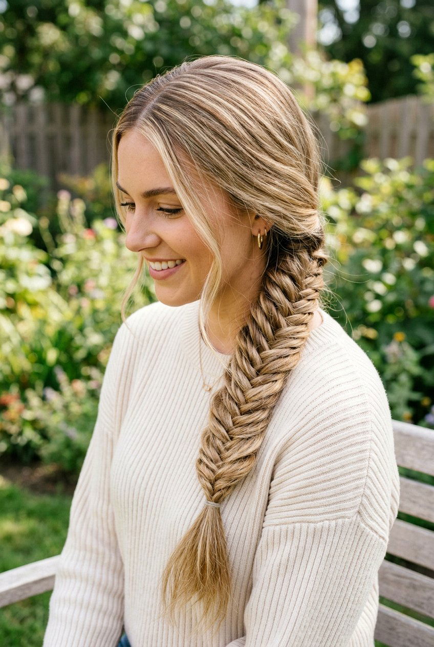 Fishtail Braid - 20 bridal hairstyle with center part - 20 bridal hairstyle with center part