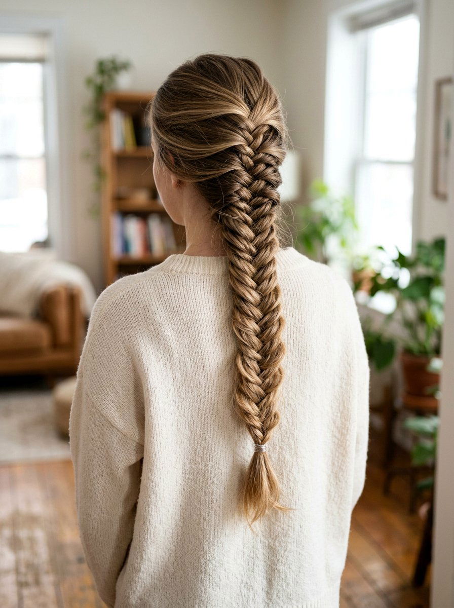 Fishtail Braid - 20 simple hairstyle for birthday brunch - 20 simple hairstyle for birthday brunch