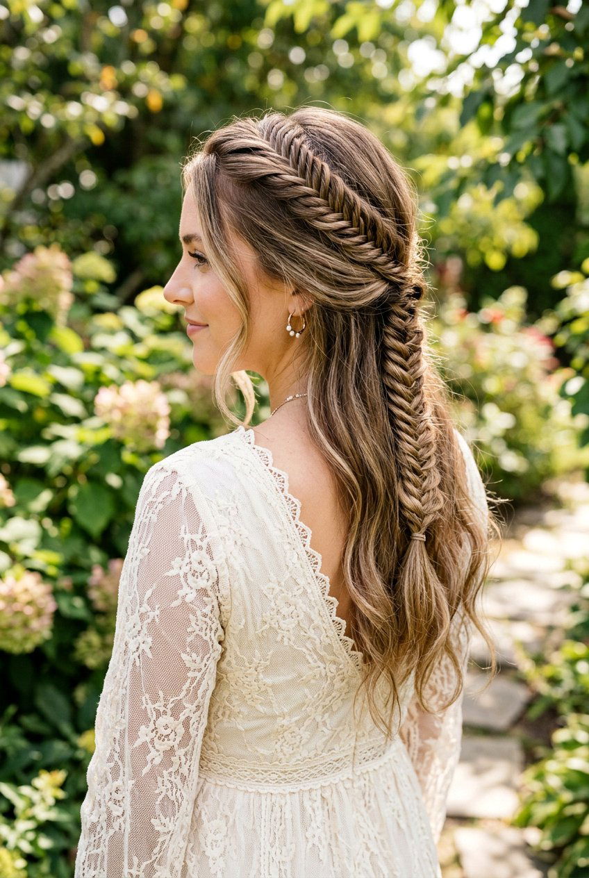 Fishtail Braid - 20 bridesmaid hairstyles for shoulder length hair - 20 bridesmaid hairstyles for shoulder length hair