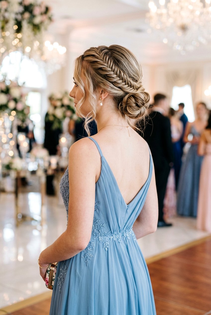 Fishtail Braid Bun for Prom - 20 prom bun hairstyles - 20 prom bun hairstyles