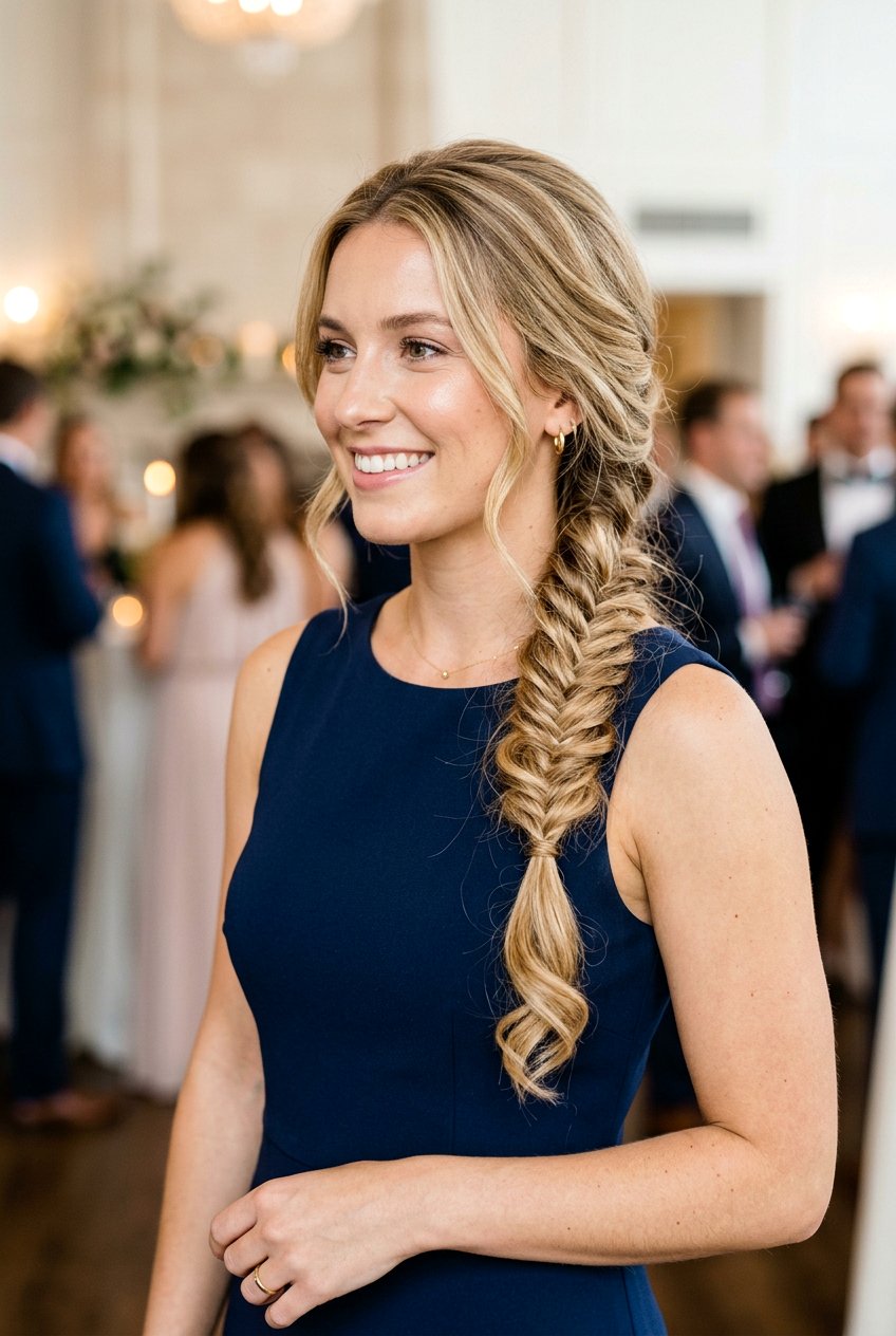 Fishtail Braid Cocktail Hairstyle - 20 cocktail party hairstyles - 20 cocktail party hairstyles