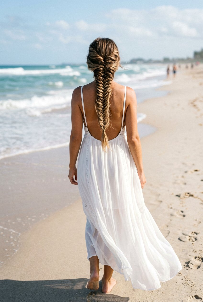 Fishtail Braid Down The Back - 20 best bridesmaid hairstyle ideas - 20 best bridesmaid hairstyle ideas