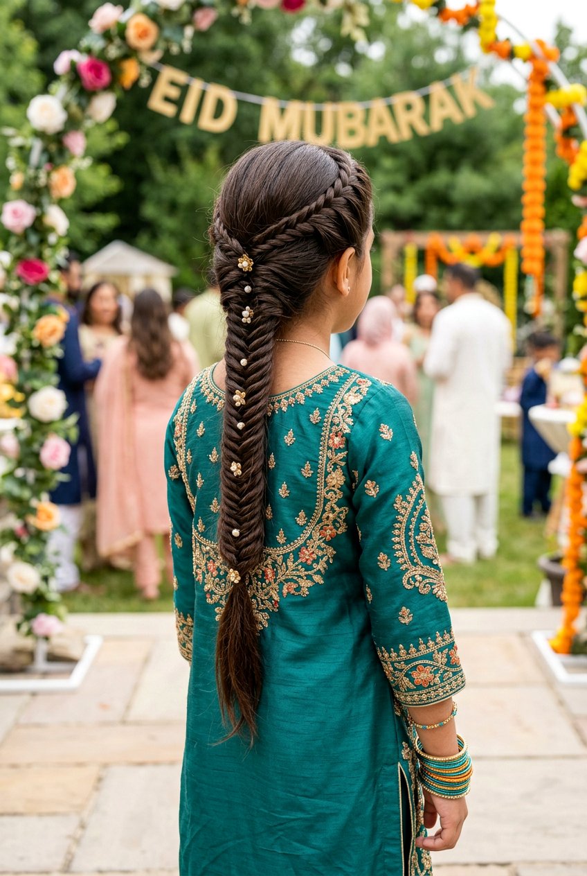 Fishtail Braid For Eid - 20 eid hairstyles for girls - 20 eid hairstyles for girls