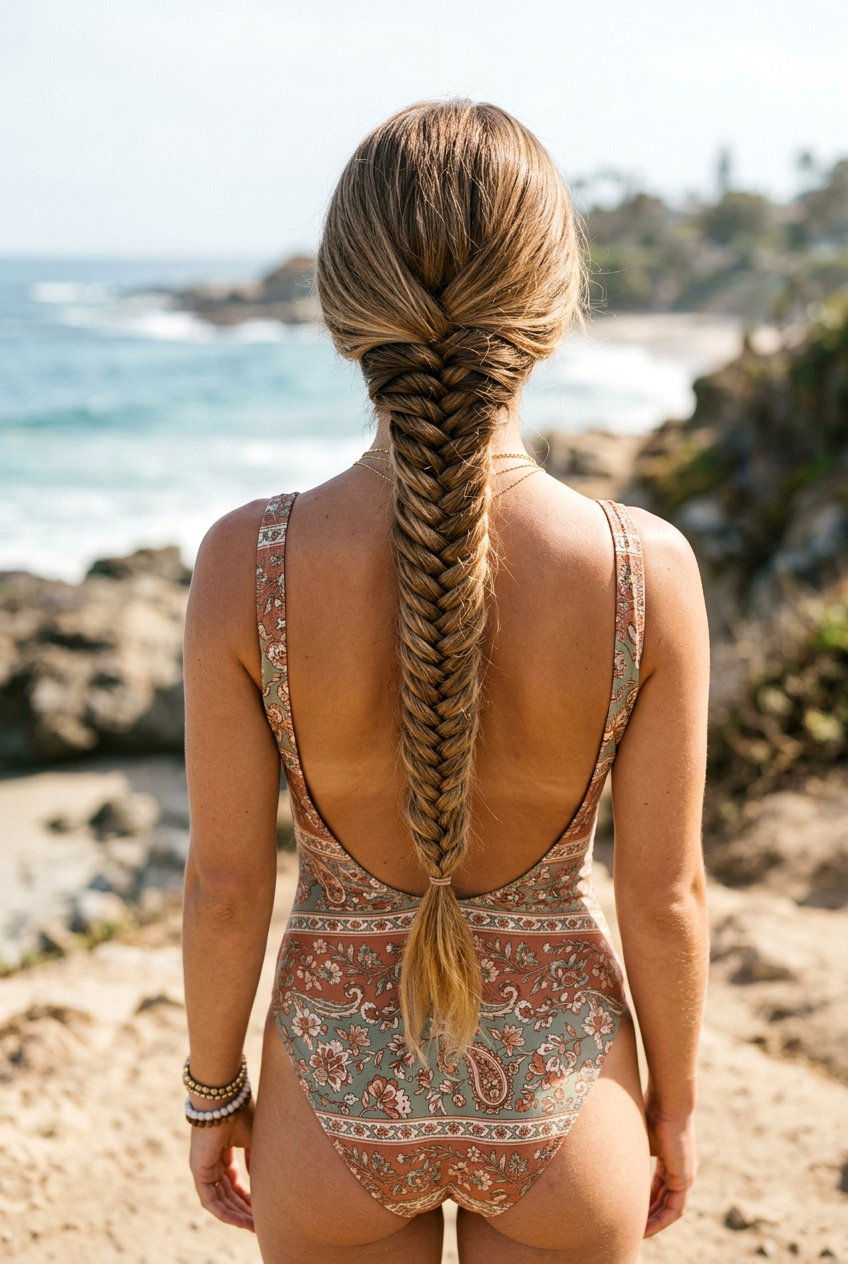 Fishtail Braid For Long Hair - 20 pool hairstyle for thick long hair - 20 pool hairstyle for thick long hair