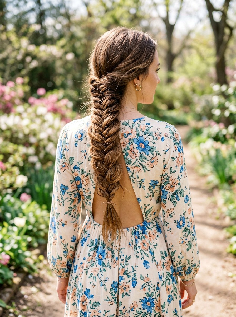 Fishtail Braid For Long Hair - 20 simple hairstyle for thick long hair - 20 simple hairstyle for thick long hair