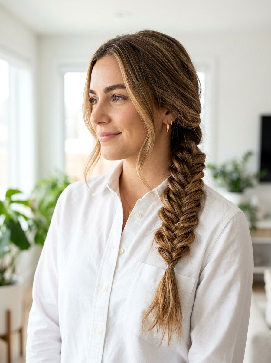 Fishtail Braid For Office - 20 quick office hairstyle for medium hair - 20 quick office hairstyle for medium hair
