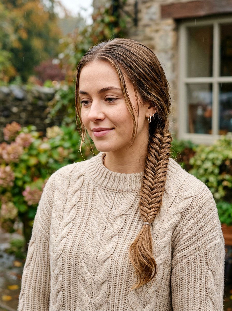 Fishtail Braid For Rainy Days - 20 office hairstyle for rainy days - 20 office hairstyle for rainy days