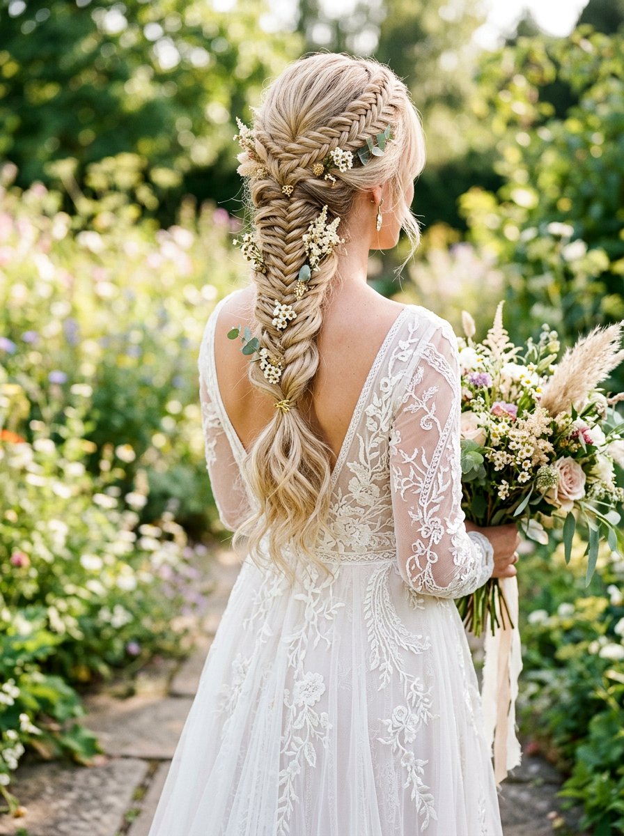 Fishtail Braid Hairstyle - 20 pre wedding shoot hairstyles - 20 pre wedding shoot hairstyles