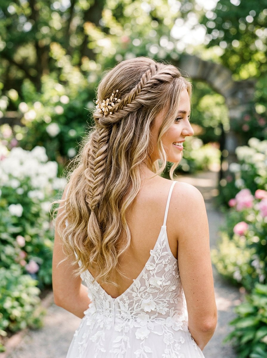 Fishtail Braid Half Up - 20 prom hairstyles for fine medium hair - 20 prom hairstyles for fine medium hair