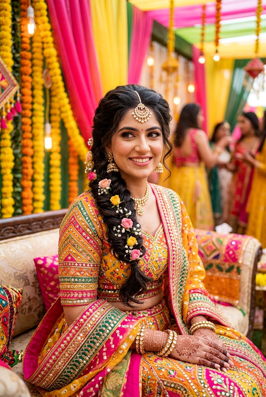 Fishtail Braid Mayun Hairstyles For Bride - 20 mayun hairstyles for bride - 20 mayun hairstyles for bride