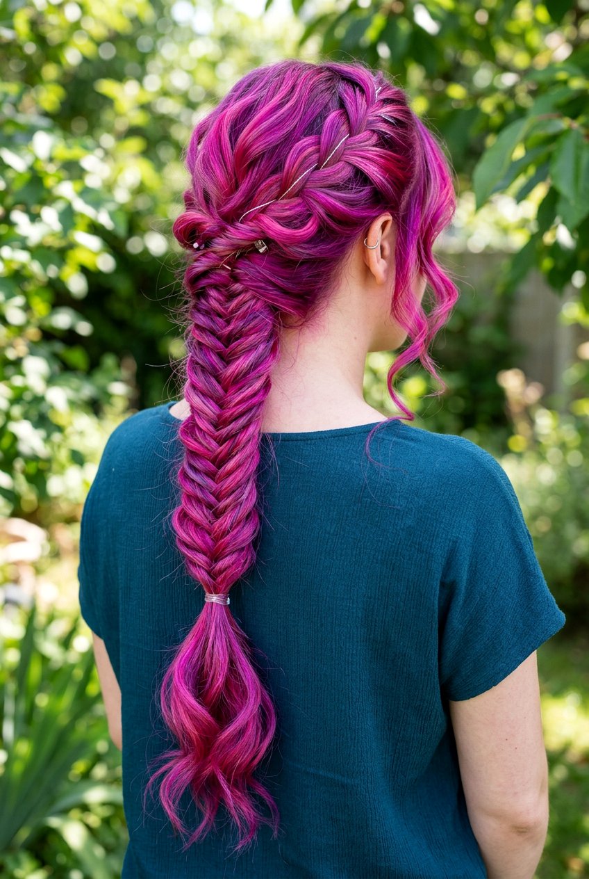 Fishtail Braid Mermaid Hair - 20 mermaid hair color ideas - 20 mermaid hair color ideas