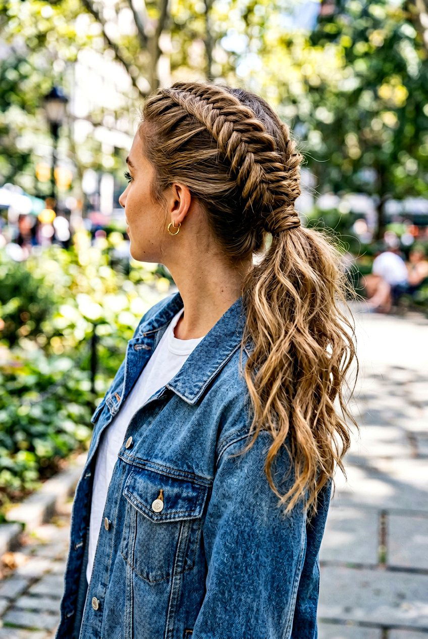 Fishtail Braid Ponytail - 20 boho messy ponytail hairstyle - 20 boho messy ponytail hairstyle