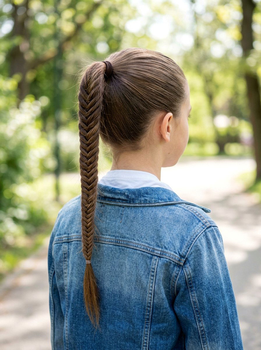 Fishtail Braid Ponytail - 20 cute braided hairstyle ideas for girls - 20 cute braided hairstyle ideas for girls