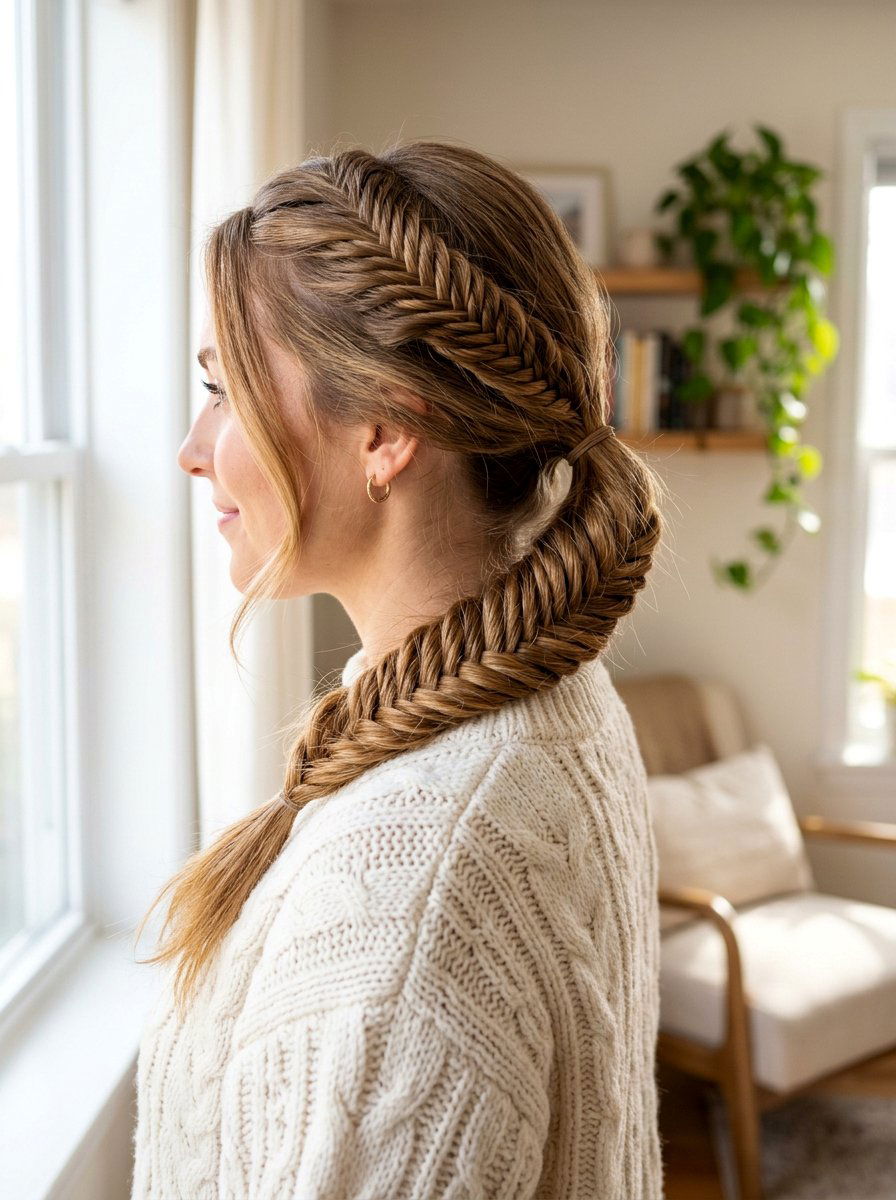 Fishtail Braid Ponytail - 20 cute ponytail hairstyle ideas for school - 20 cute ponytail hairstyle ideas for school