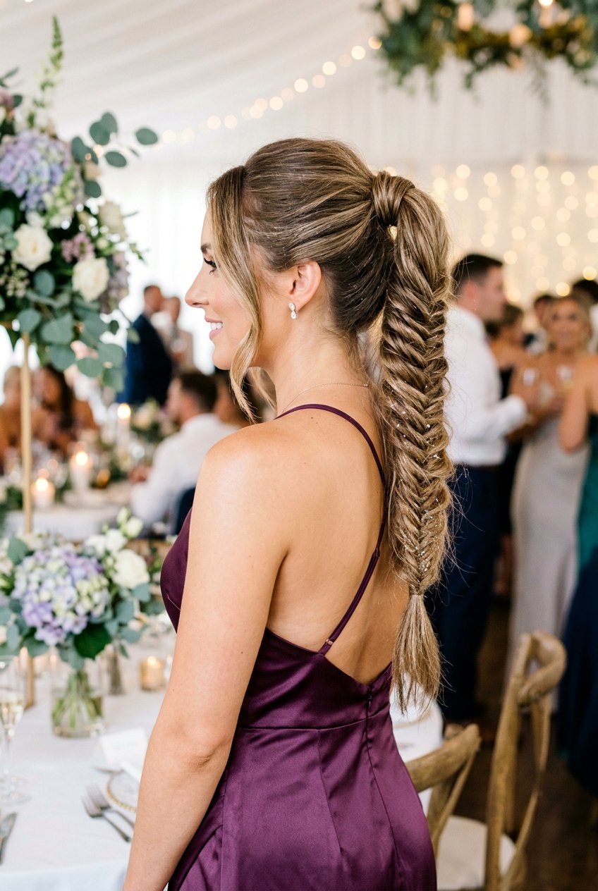 Fishtail Braid Ponytail - 20 modern reception ponytail hairstyle - 20 modern reception ponytail hairstyle