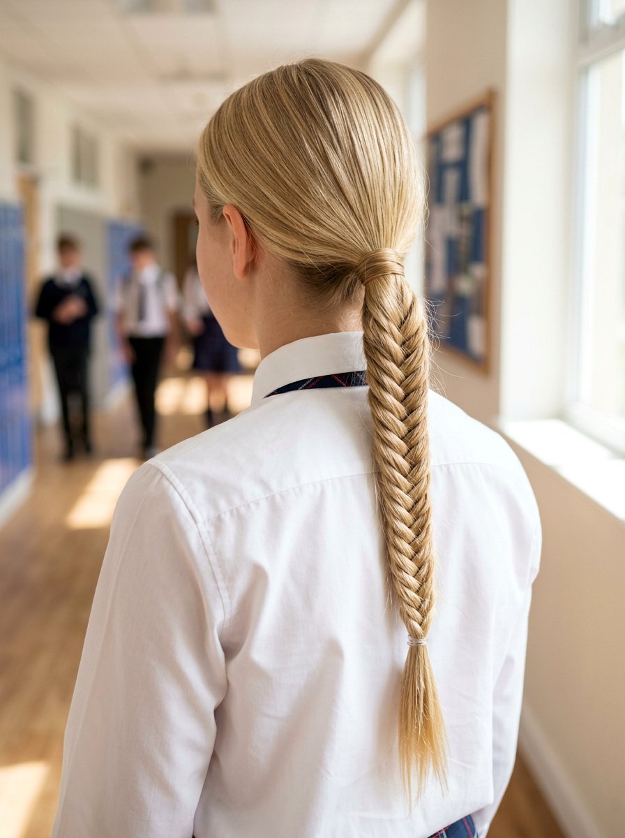 Fishtail Braid Ponytail - 20 school braid ponytail for long hair - 20 school braid ponytail for long hair