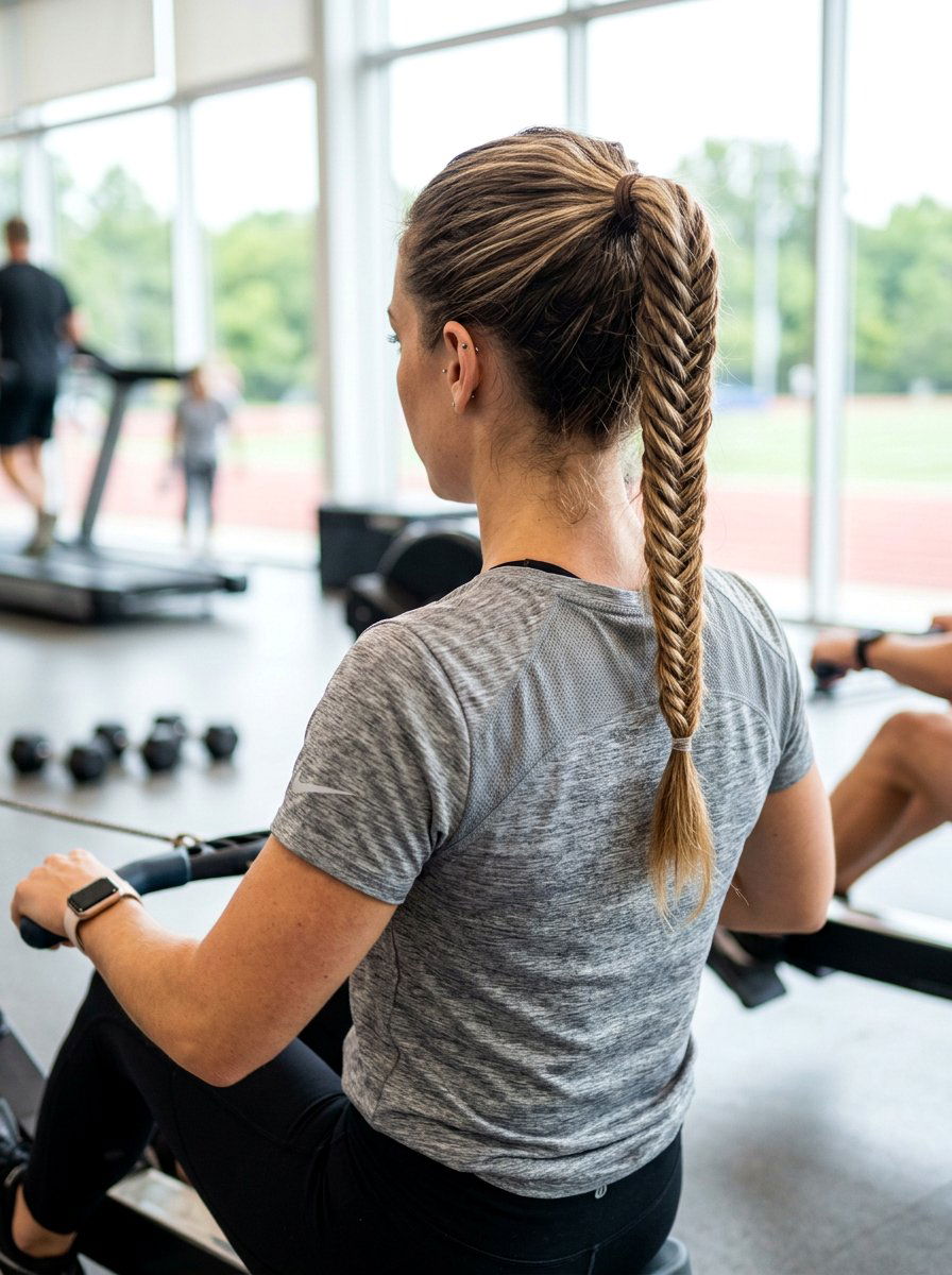 Fishtail Braid Ponytail - 20 workout hairstyle for shoulder length layers - 20 workout hairstyle for shoulder length layers