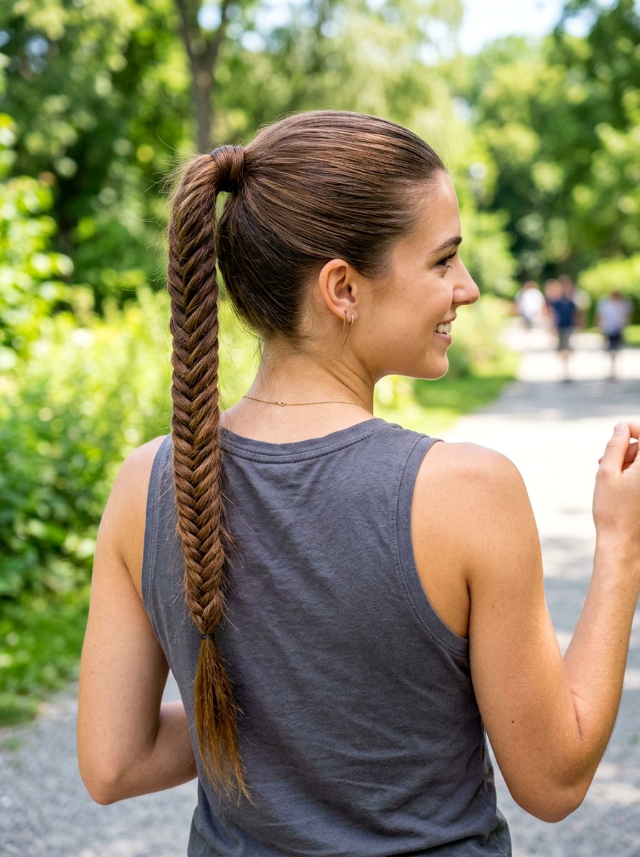 Fishtail Braid Ponytail For Summer - 20 summer braid ponytail for women - 20 summer braid ponytail for women