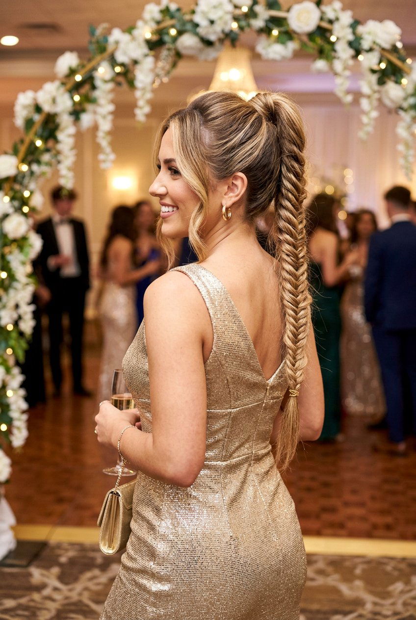 Fishtail Braid Ponytail Homecoming - 20 homecoming hairstyle for teenage girls - 20 homecoming hairstyle for teenage girls