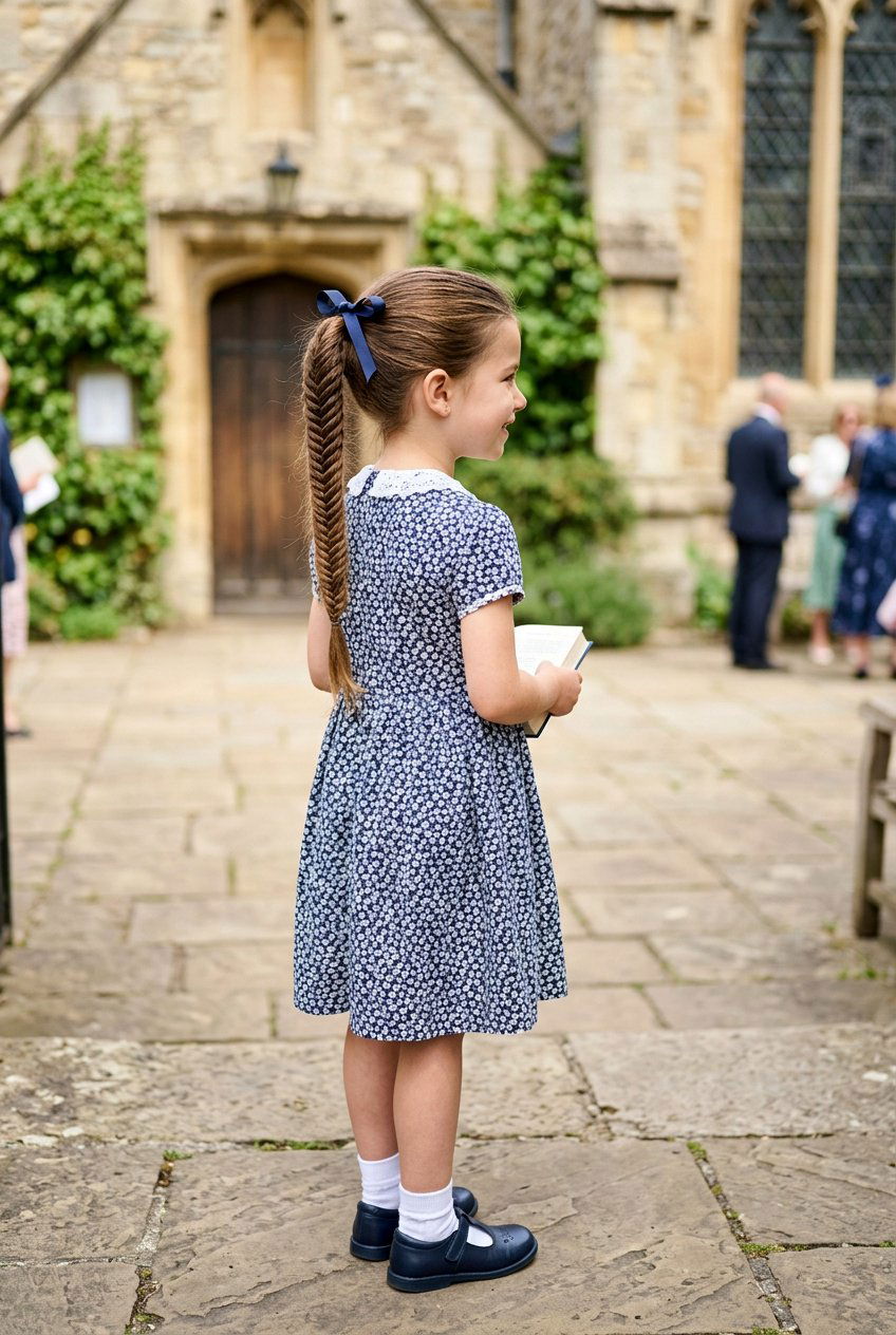 Fishtail Braid Ponytail With Thin Ribbon Bow - 20 little girls ponytail with ribbon bow - 20 little girls ponytail with ribbon bow