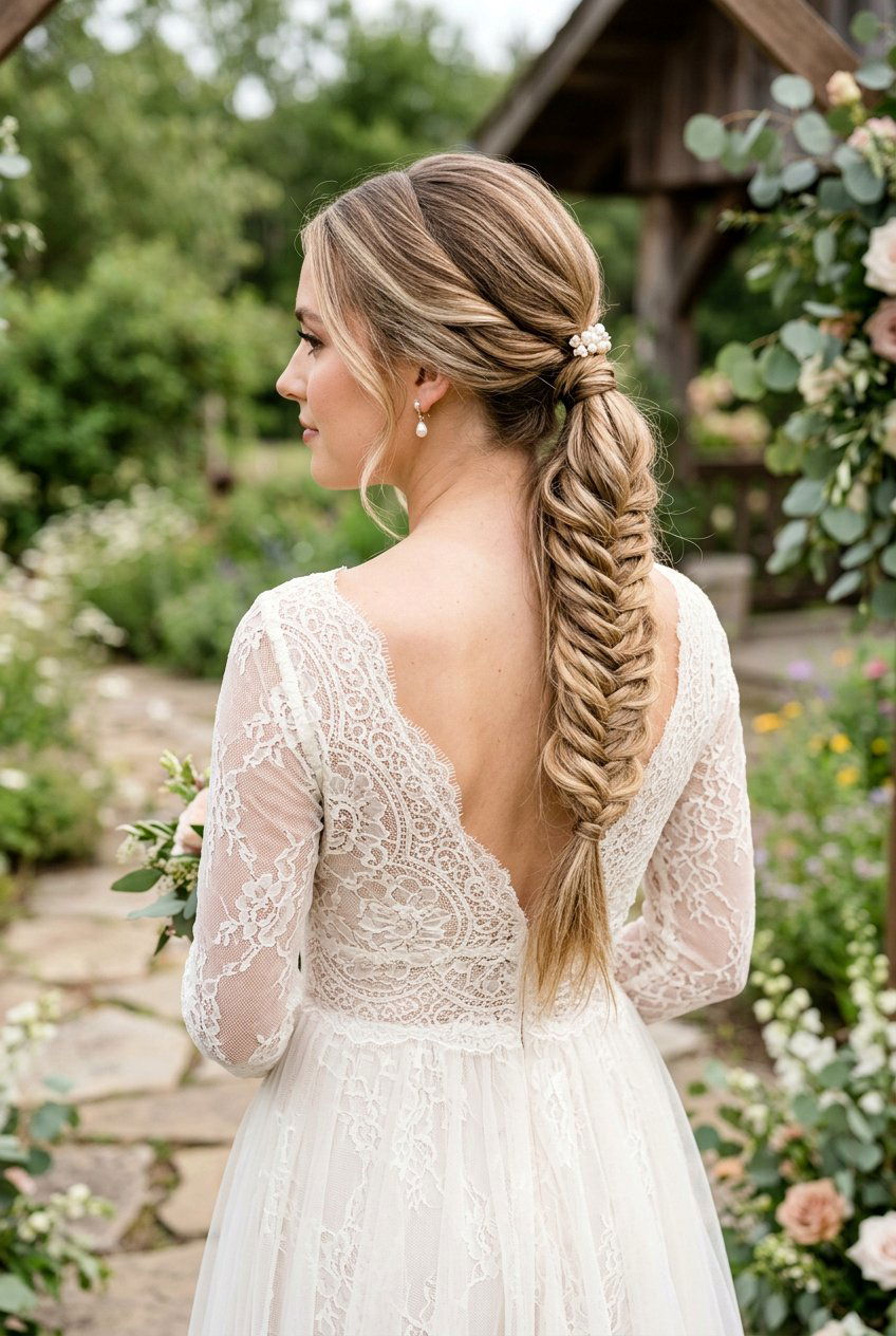 Fishtail Braid Ponytail - 20 boho bridal ponytail - 20 boho bridal ponytail