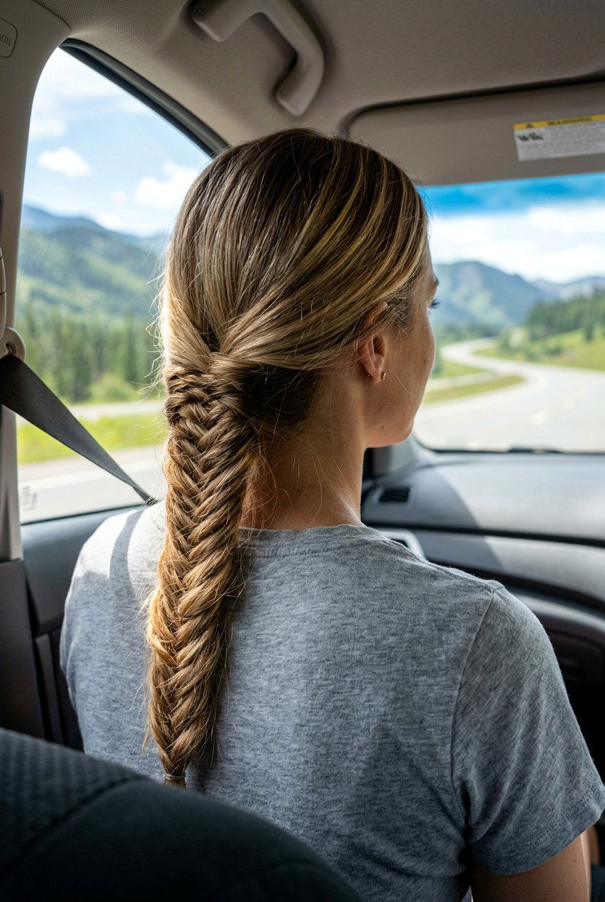 Fishtail Braid Road Trip Hairstyle - 20 road trip hairstyles - 20 road trip hairstyles