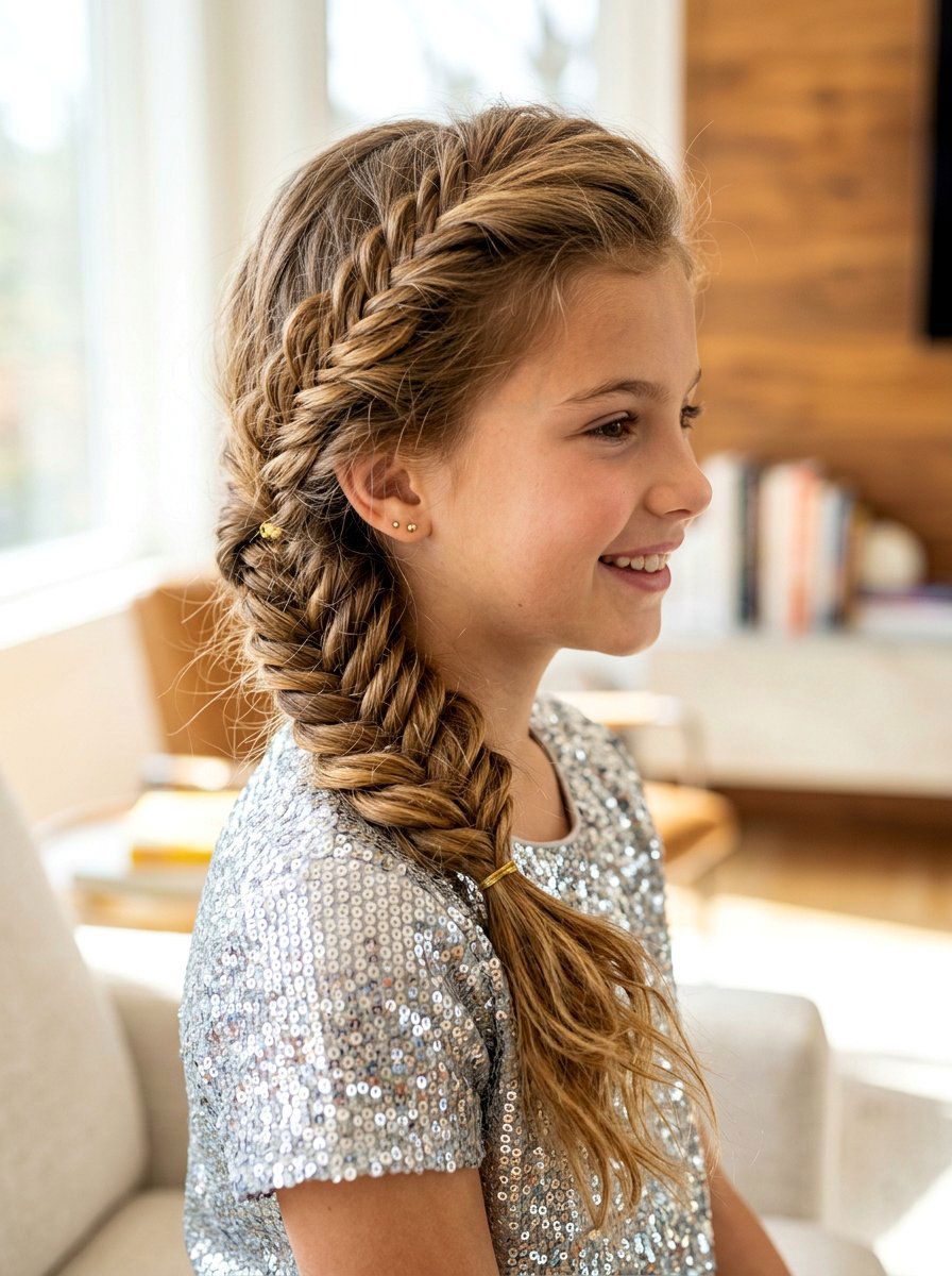 Fishtail Braid Side Pony - 20 viral school hairstyle ideas
