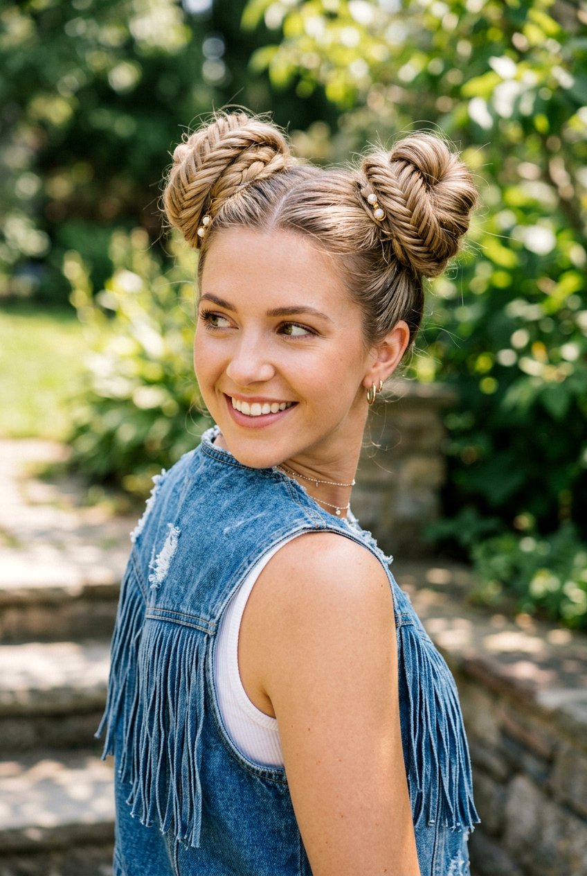 Fishtail Braid Space Buns - 20 festival braid space buns - 20 festival braid space buns