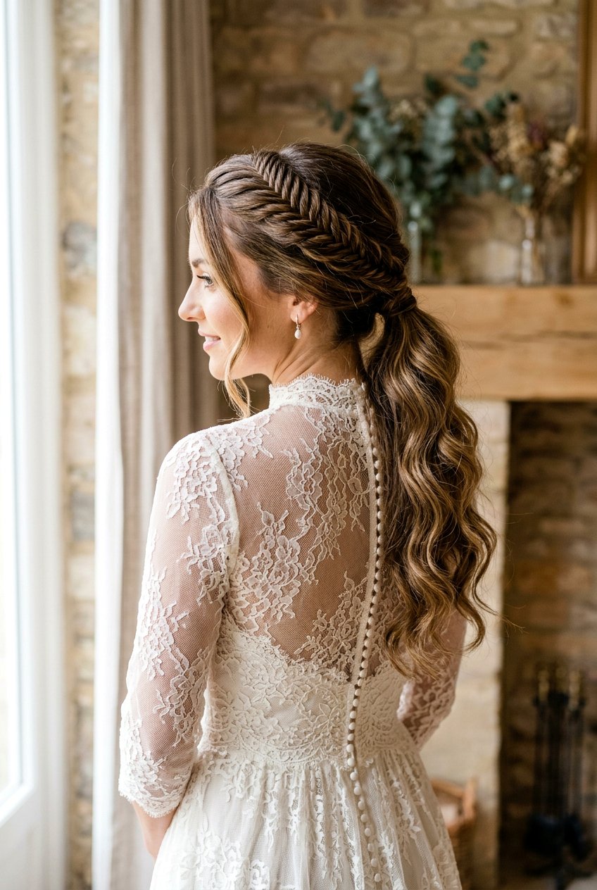 Fishtail Braid Textured Ponytail - 20 bridal hairstyle with textured ponytail - 20 bridal hairstyle with textured ponytail