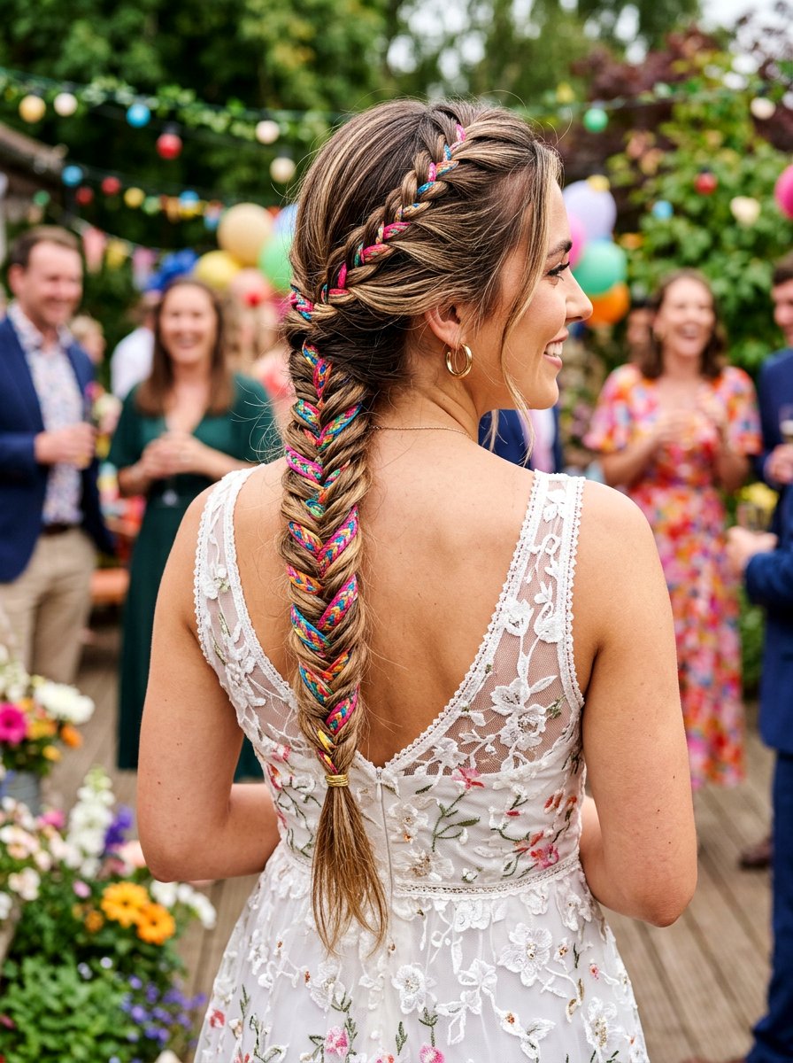 Fishtail Braid With Ribbon - 20 fishtail braid hairstyle for long hair - 20 fishtail braid hairstyle for long hair