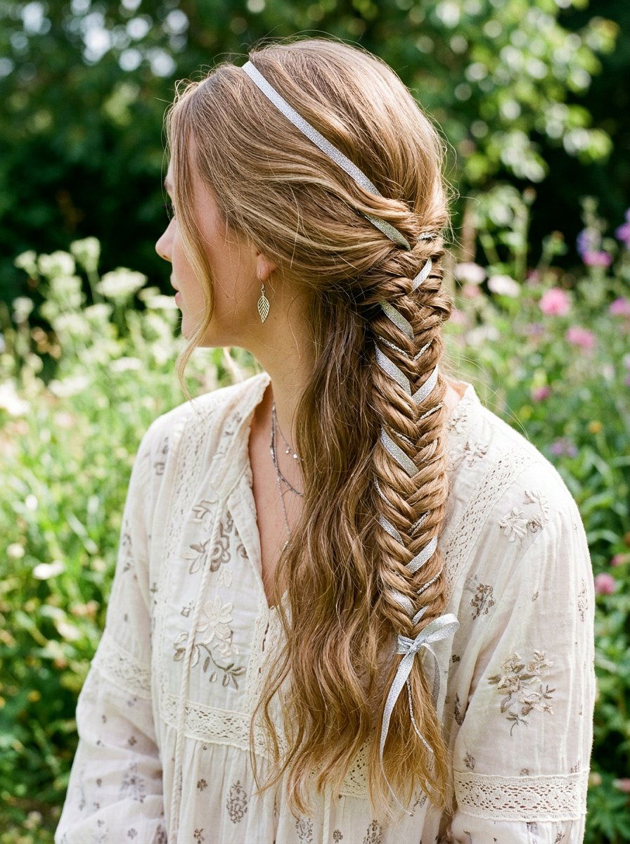 20 Stunning Silver Ribbons For Shoulder Length Hair Ideas