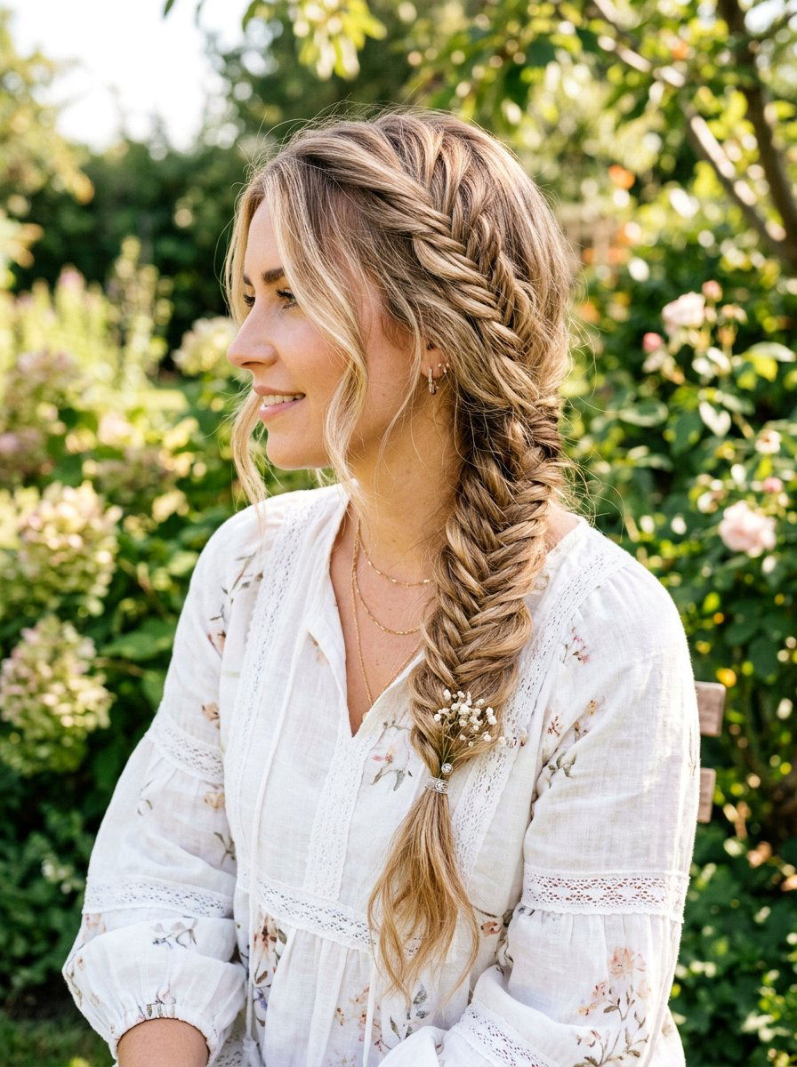 Fishtail Braid for Date Night - 20 date night hairstyle for medium hair - 20 date night hairstyle for medium hair