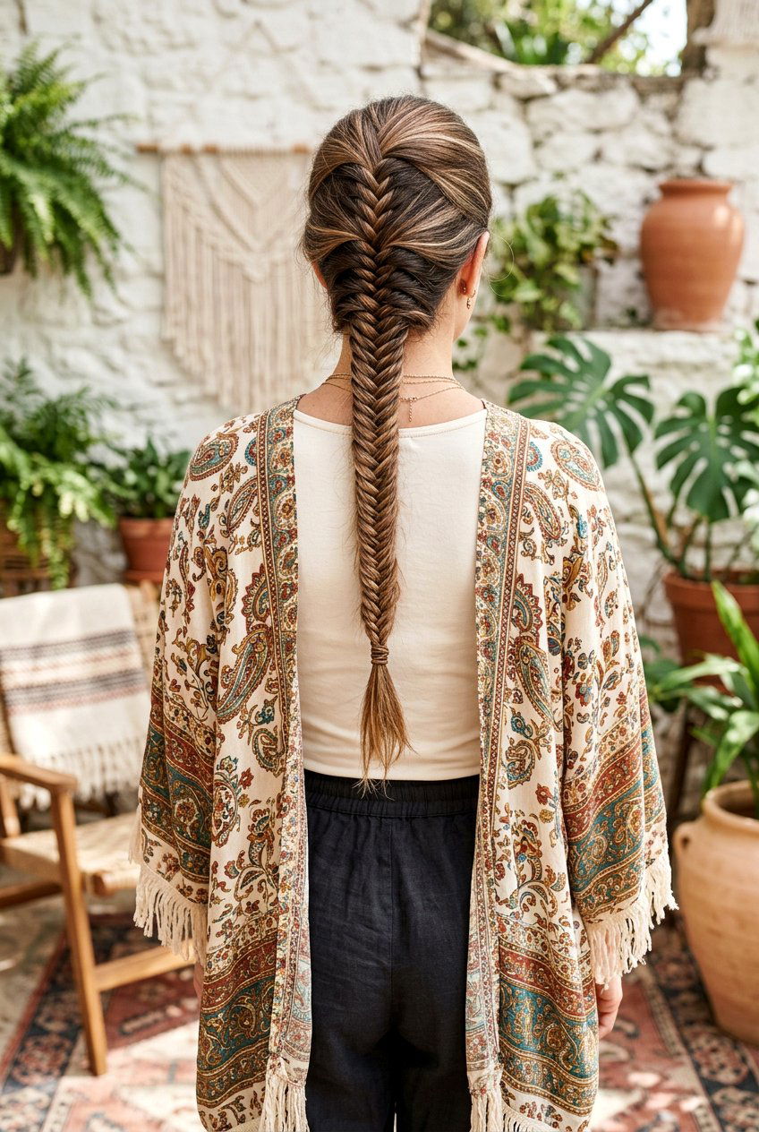 Fishtail Braid - 20 airport hairstyle for medium hair - 20 airport hairstyle for medium hair