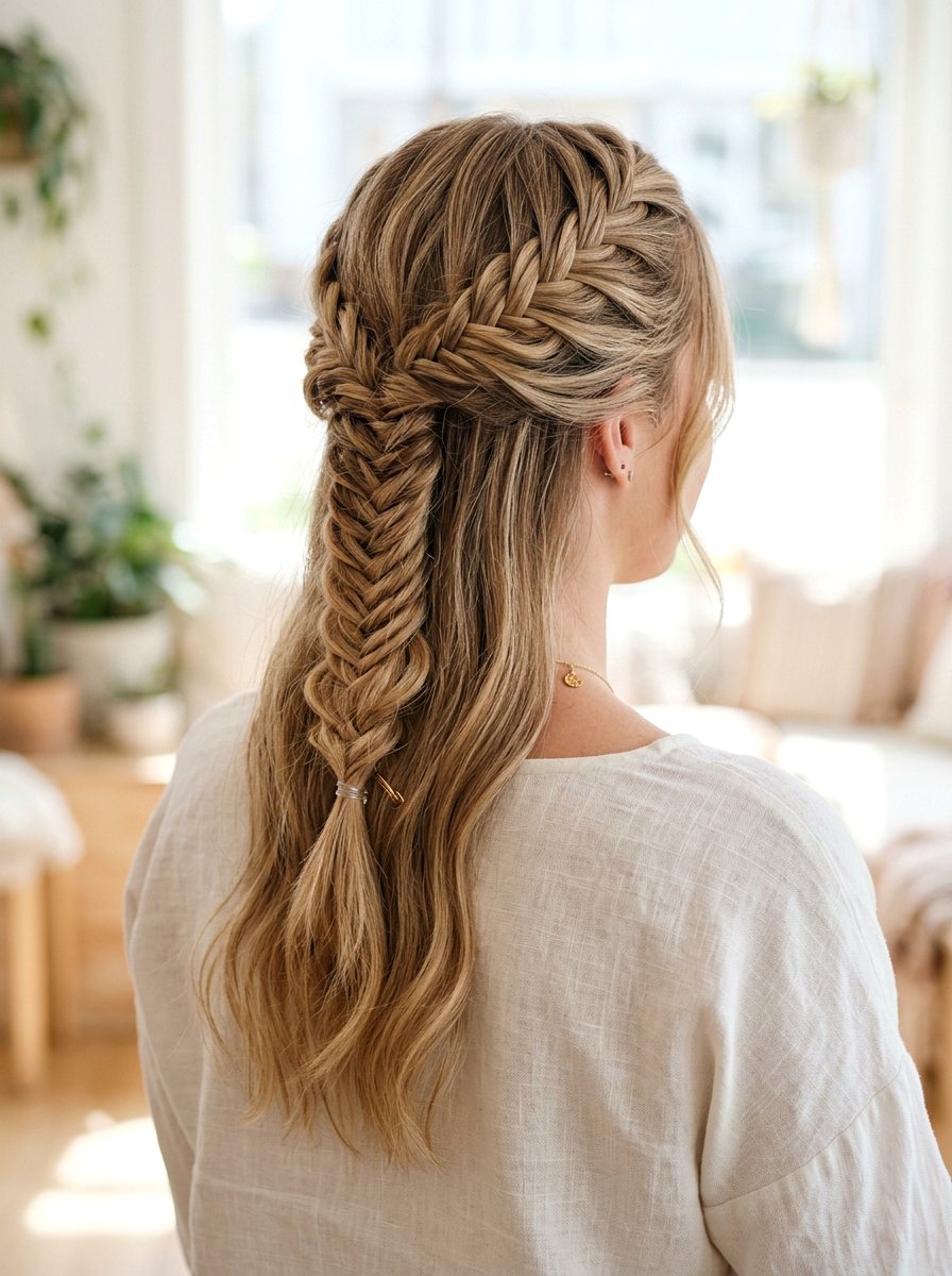 Fishtail Braided Half Updo - 20 vacation hairstyle with braided half updo - 20 vacation hairstyle with braided half updo