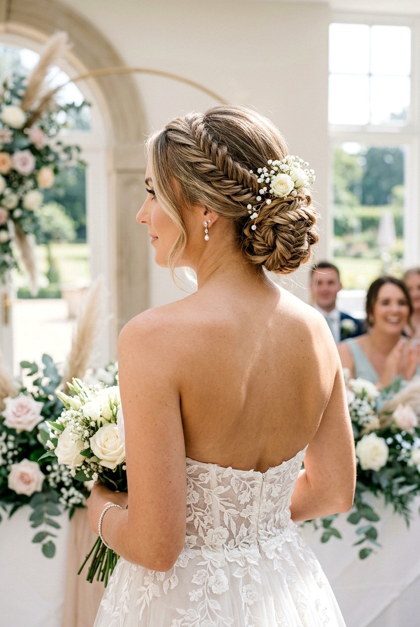 Fishtail Braided Low Bun For Wedding - 20 braided low bun for bride - 20 braided low bun for bride
