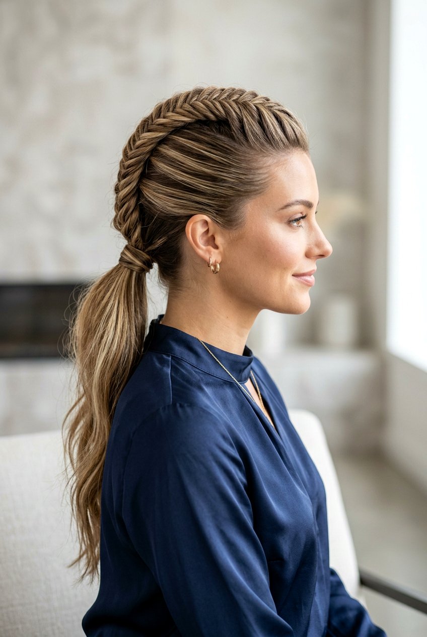 Fishtail Braided Mohawk Ponytail - 20 braided mohawk ponytail - 20 braided mohawk ponytail