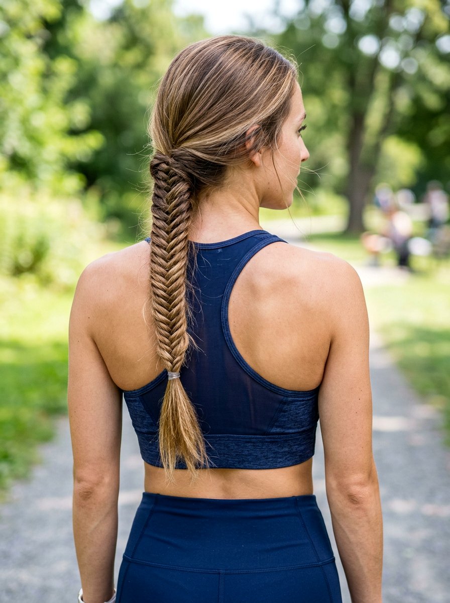 Fishtail Braided Ponytail - 20 tennis ponytail with braid - 20 tennis ponytail with braid