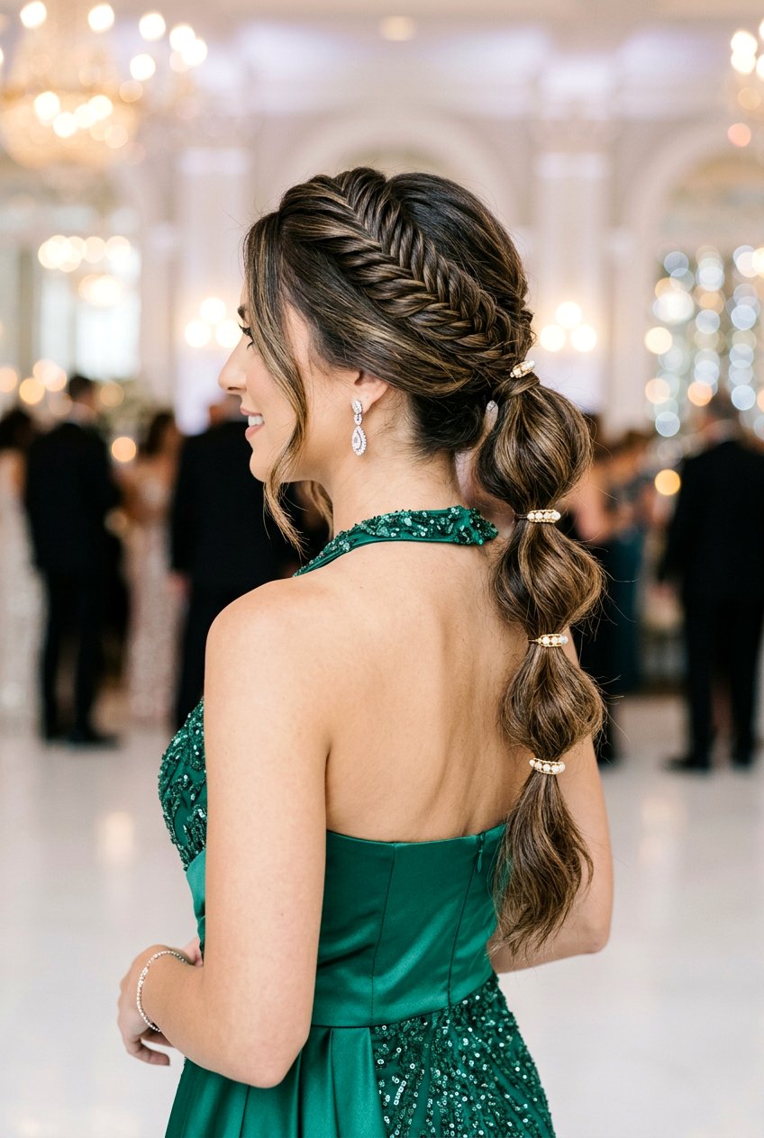 Fishtail Bubble Ponytail - 20 bubble ponytail for wedding guest - 20 bubble ponytail for wedding guest