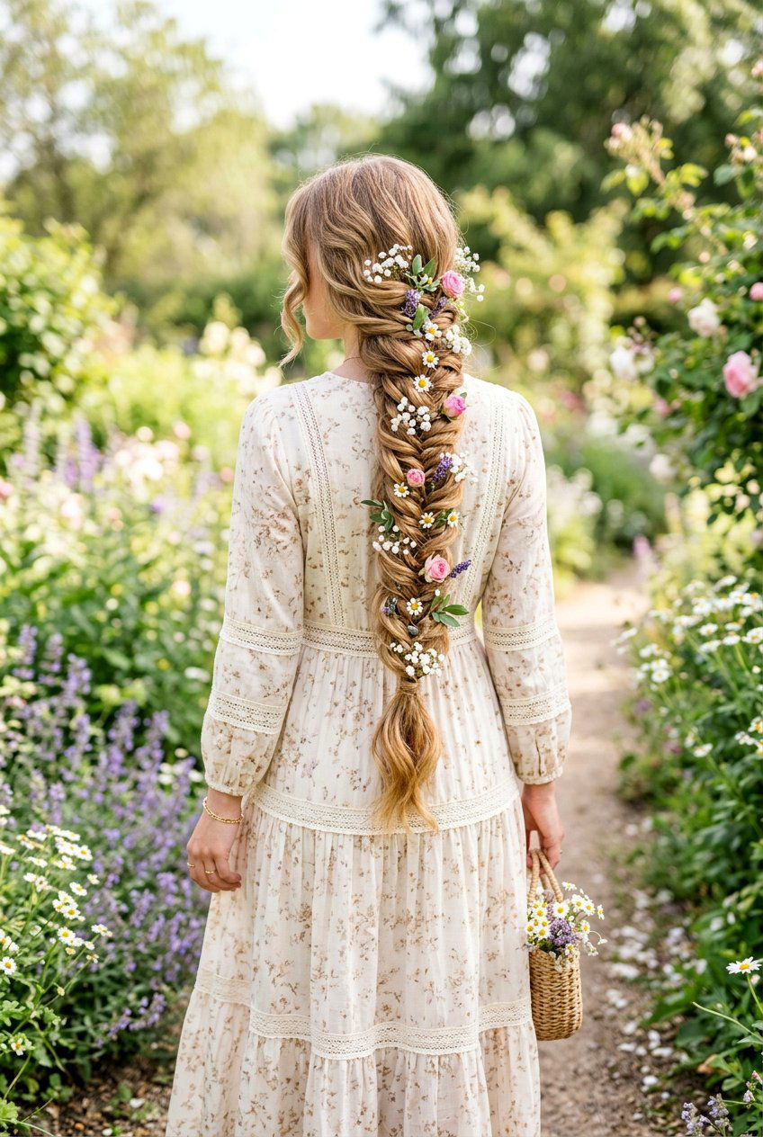 Fishtail Floral Braid - 20 floral braid hairstyle - 20 floral braid hairstyle