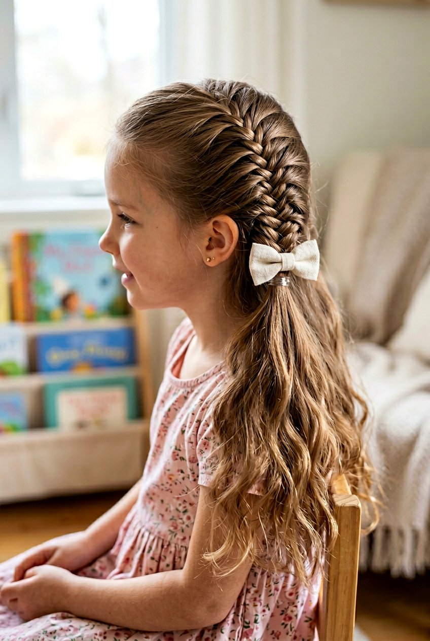 Fishtail Half Up Ponytail - 20 half up ponytail for little girls - 20 half up ponytail for little girls