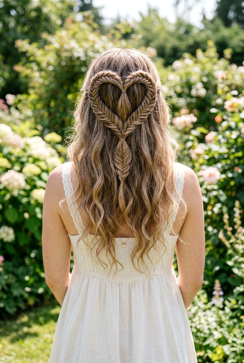 Fishtail Heart Braid Hairstyle - 20 braided heart hairstyle - 20 braided heart hairstyle