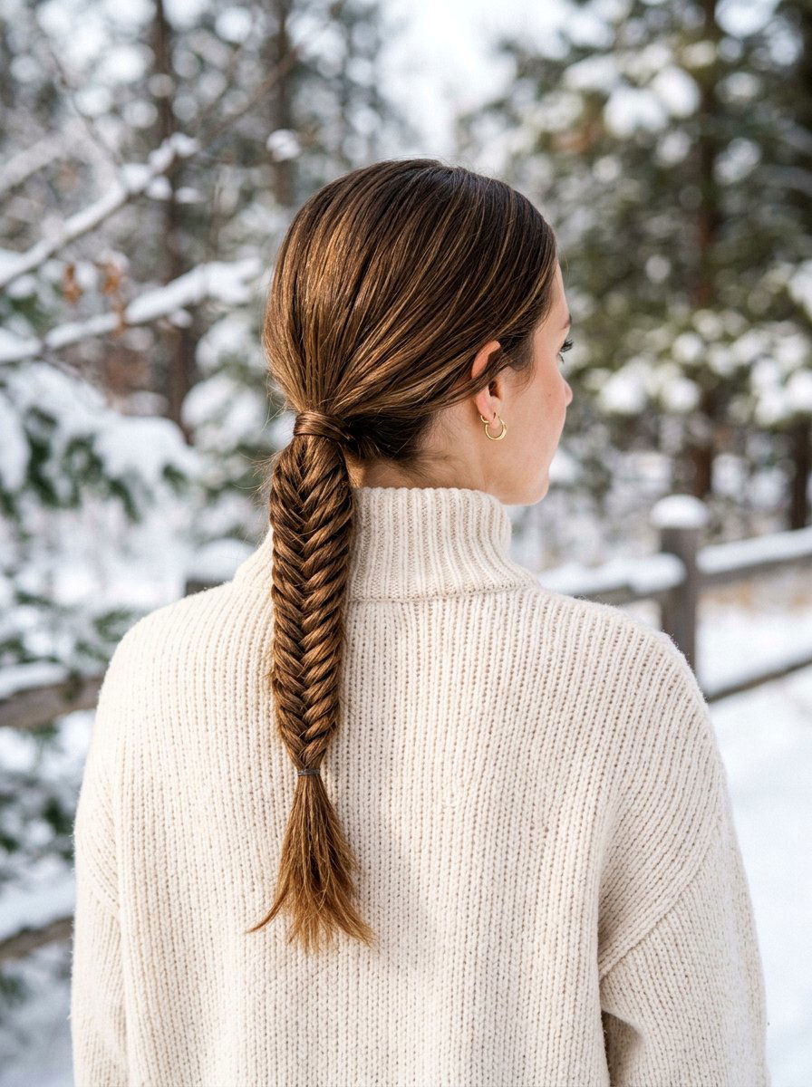 Fishtail Low Ponytail - 20 classy low ponytail hairstyle ideas - 20 classy low ponytail hairstyle ideas