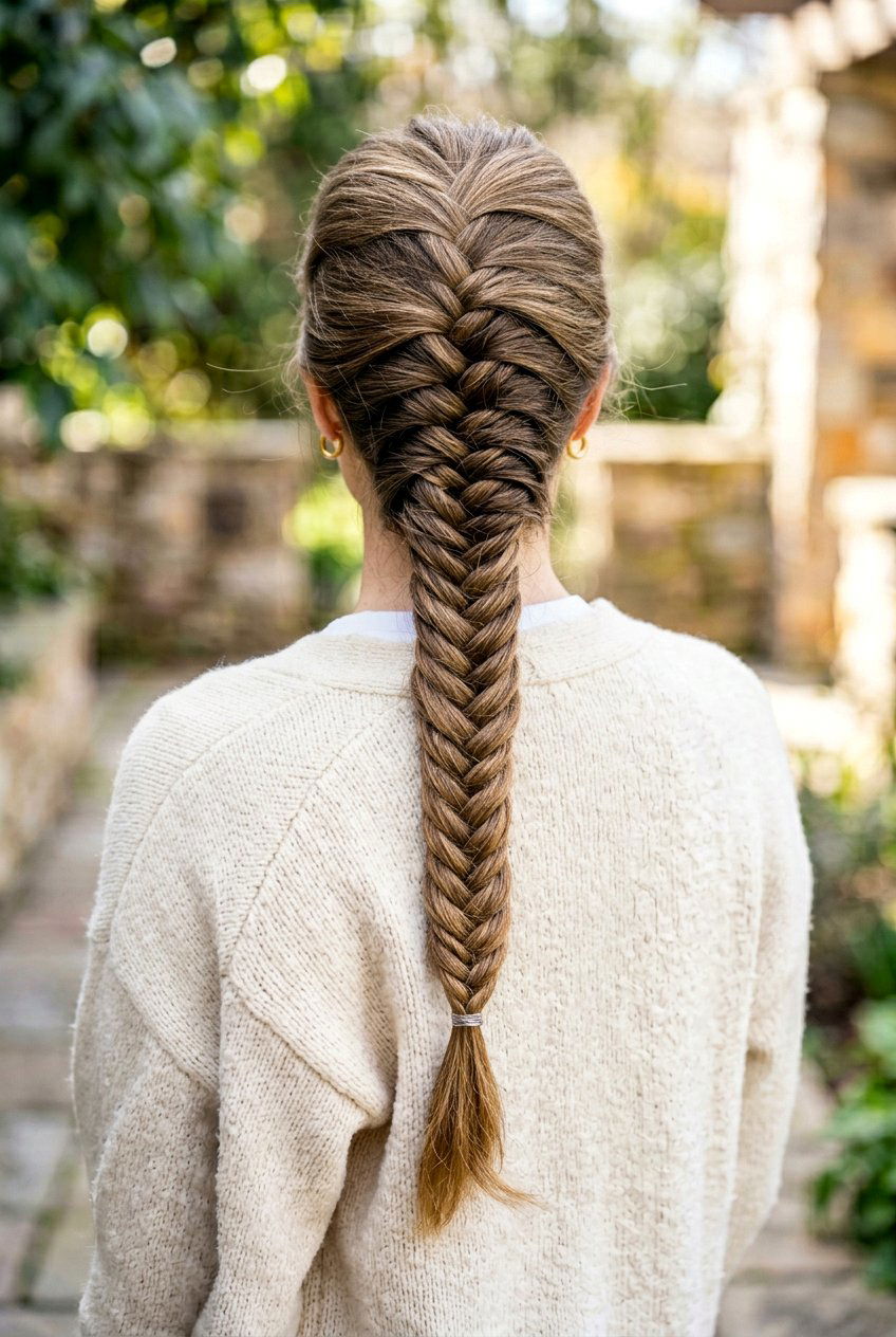 Fishtail Ponytail - 20 school hairstyle for long thick hair - 20 school hairstyle for long thick hair
