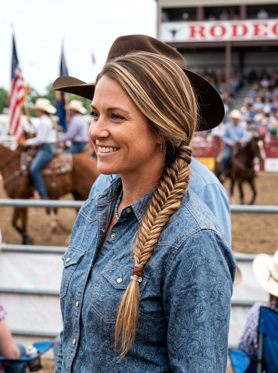 Fishtail Ponytail For Rodeo - 20 rodeo hairstyles for women - 20 rodeo hairstyles for women