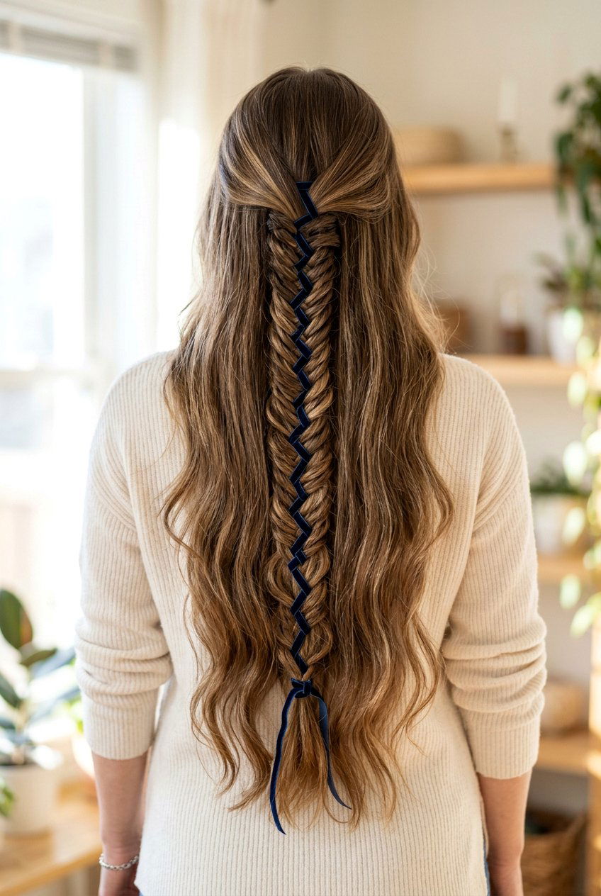 Fishtail Ribbon Woven Braid - 20 ribbon woven braid hairstyle - 20 ribbon woven braid hairstyle