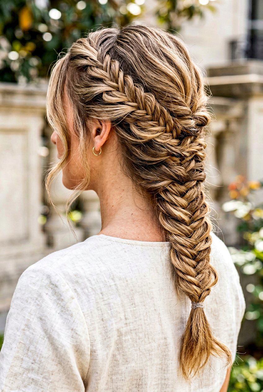 Fishtail braid - 20 back to school hairstyles for long hair - 20 back to school hairstyles for long hair