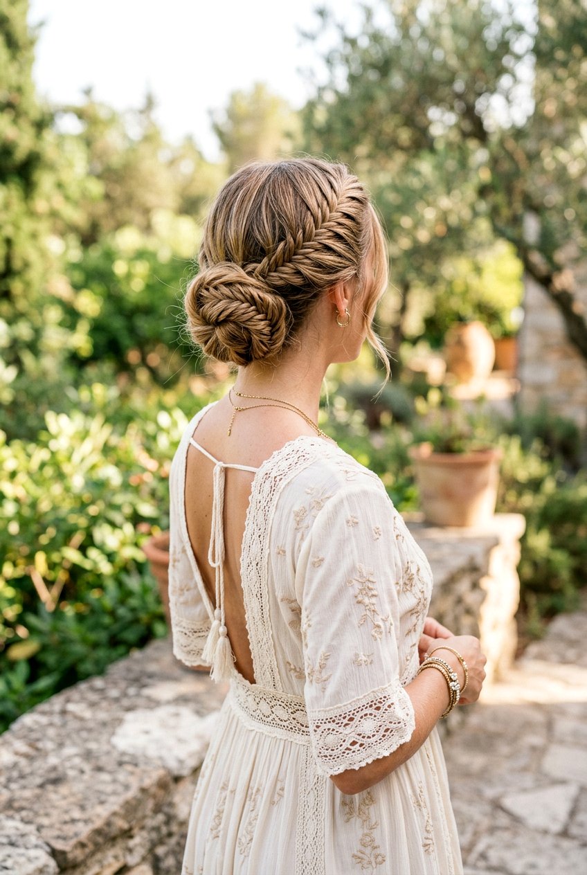 Fishtail braid bun - 20 frizz proof bun for humid weather - 20 frizz proof bun for humid weather